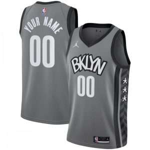 Brooklyn Nets Jordan Brand Swingman Custom Jersey Exquisite Statement Edition Gray