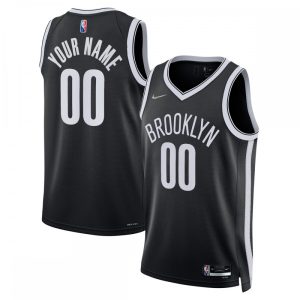 Brooklyn Nets Nike 2021/22 Diamond Swingman Custom Jersey Icon Edition Black Delightful