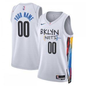 Brooklyn Nets Nike Unisex 2022/23 Swingman Custom Jersey City Edition White Refined
