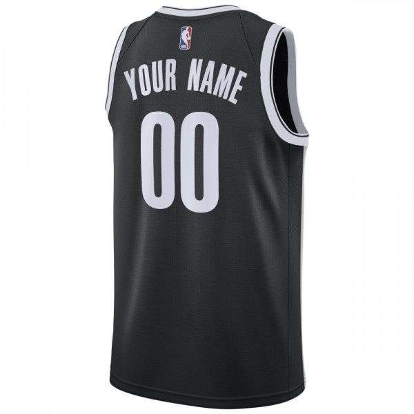 Brooklyn Sophisticated Nets Nike Swingman Custom Jersey Black Icon Edition - Image 3