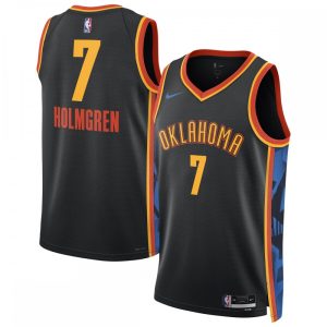 Chet Holmgren Oklahoma City Thunder Nike Unisex 2024/25 Swingman Player Splendid Jersey City Edition Black