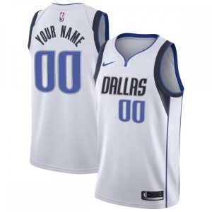 Dallas Mavericks Nike 2020/21 Remarkable Swingman Custom Jersey Association Edition White