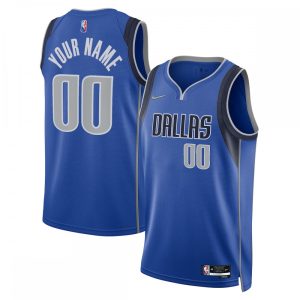 Dallas Mavericks Nike 2021/22 Diamond Swingman Custom Dashing Jersey Icon Edition Blue