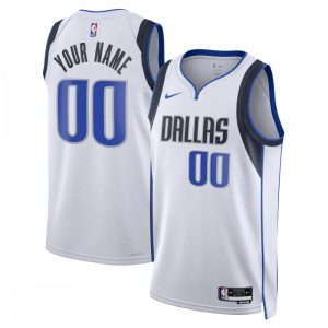 Dallas Mavericks Nike Unisex 2022/23 Swingman Custom Jersey White Association Edition Superb