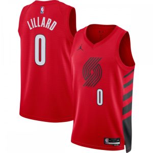 Damian Lillard Glamorous Portland Trail Blazers Jordan Brand 2022/23 Statement Edition Swingman Jersey Red
