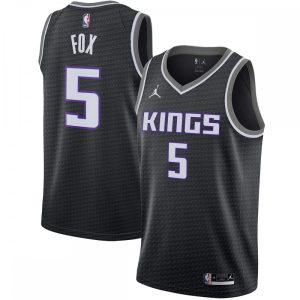 De'Aaron Fox Sacramento Kings Jordan Brand 2020/21 Sophisticated Swingman Jersey Statement Edition Black