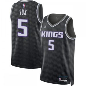De'Aaron Fox Sacramento Kings Jordan Brand 2022/23 Statement Edition Swingman Jersey Black Fabulous