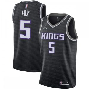 De'Aaron Fox Sacramento Kings Jordan Fantastic Brand Logo 2020/21 Swingman Jersey Statement Edition Black