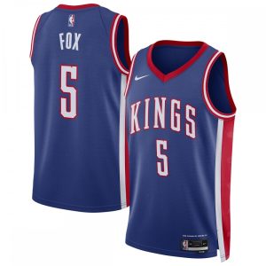 De'Aaron Fox Sacramento Kings Nike Unisex 2024/25 Swingman Player Dashing Jersey City Edition Blue