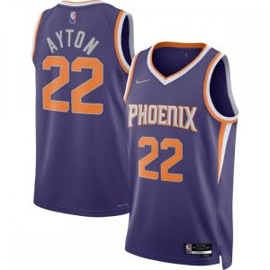 Deandre Ayton Stylish Phoenix Suns Nike 2021/22 Diamond Swingman Jersey Icon Edition Purple