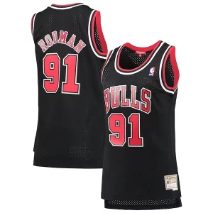 Dennis Rodman Superb Chicago Bulls Women's Hardwood Classics Swingman Jersey Black