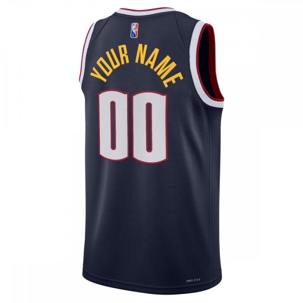 Denver Charming Nuggets Nike 2021/22 Diamond Swingman Custom Jersey Icon Edition Navy - Image 3