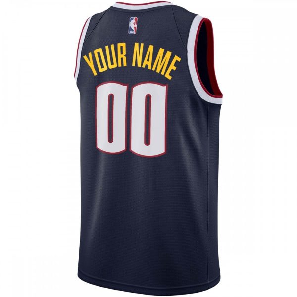Denver Nuggets Nike Classy Custom Swingman Jersey Navy Icon Edition - Image 3
