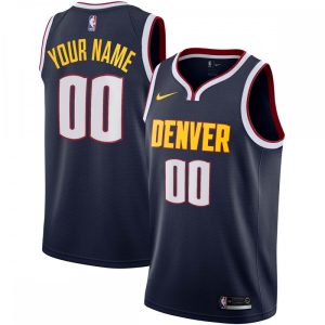 Denver Nuggets Nike Classy Custom Swingman Jersey Navy Icon Edition