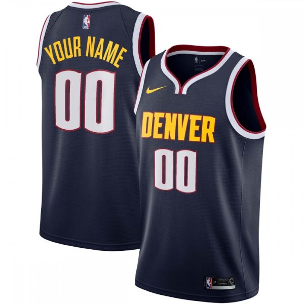 Denver Nuggets Nike Classy Custom Swingman Jersey Navy Icon Edition