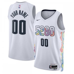 Denver Nuggets Nike Unisex 2024/25 Custom Swingman Jersey City Edition Enchanting White