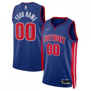 Detroit Pistons Nike 2021/22 Diamond Swingman Custom Jersey Icon Edition Blue High - quality