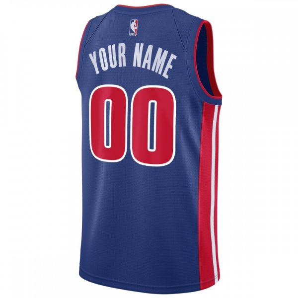 Detroit Pistons Nike Swingman Remarkable Custom Jersey Blue Icon Edition - Image 3