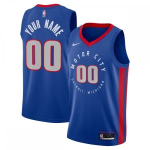 Detroit Stunning Pistons Nike 2020/21 Swingman Custom Jersey Blue City Edition