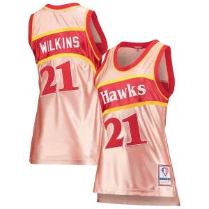 Dominique Wilkins Atlanta Hawks Women's 75th Anniversary Rose Gold 1986 Swingman Jersey Pink Superb