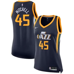 Donovan Mitchell Superb Utah Jazz Nike Women's Swingman Jersey Icon Edition Navy