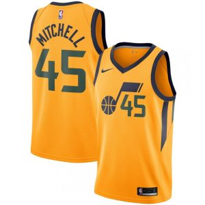 Donovan Mitchell Utah Jazz Nike Replica Admirable Swingman Jersey Statement Edition Gold