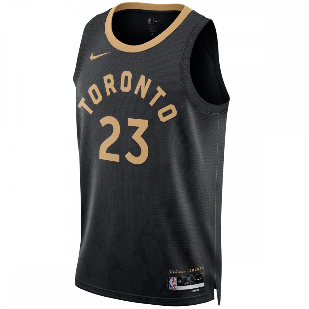 Fred VanVleet Toronto Raptors Nike Luxurious Unisex 2022/23 Swingman Jersey City Edition Black - Image 2