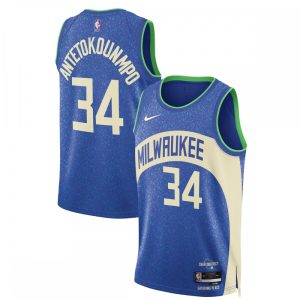 Giannis Antetokounmpo Milwaukee Bucks Nike Unisex Marvelous 2023/24 Swingman Jersey Blue City Edition