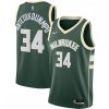 Giannis Antetokounmpo Milwaukee Bucks Outstanding Nike 2020/21 Swingman Jersey Green Icon Edition