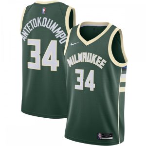 Giannis Antetokounmpo Milwaukee Bucks Outstanding Nike 2020/21 Swingman Jersey Green Icon Edition