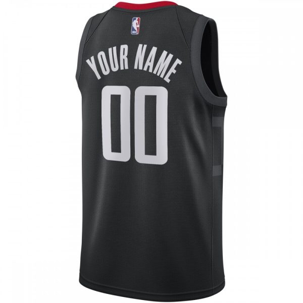 Houston Rockets Nike Swingman Terrific Custom Jersey Black Statement Edition - Image 3