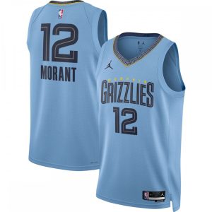 Ja Morant Memphis Grizzlies Jordan Brand 2022/23 Statement Edition Swingman Jersey Light Blue Premium