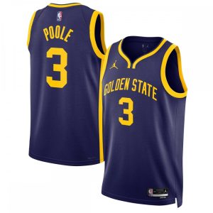 Jordan Poole Golden State Warriors Jordan Brand 2022/23 Statement Edition Swingman Jersey Phenomenal Navy