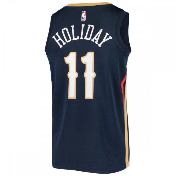 Jrue Holiday Remarkable New Orleans Pelicans Nike Swingman Jersey Navy - Image 3