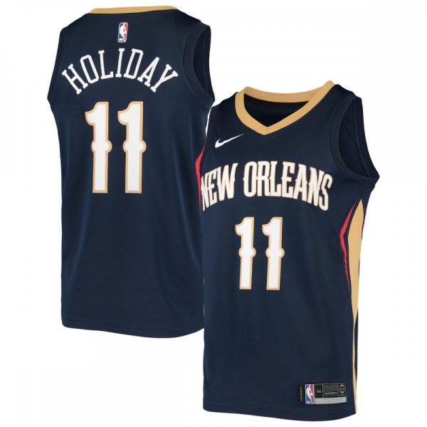 Jrue Holiday Remarkable New Orleans Pelicans Nike Swingman Jersey Navy
