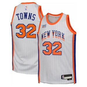 Karl Anthony Delightful Towns New York Knicks Nike Unisex 2024/25 Swingman Player Jersey City Edition White