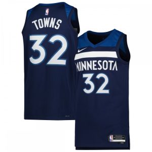 Karl Anthony Towns Minnesota Timberwolves Nike Unisex 2022/23 Swingman Glamorous Jersey Icon Edition Navy