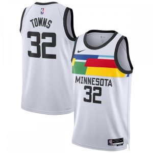Karl Anthony Towns Minnesota Timberwolves Nike Unisex Superb 2022/23 Swingman Jersey City Edition White