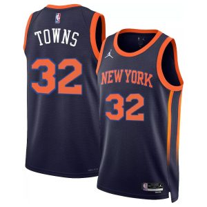 Karl Anthony Towns New York Knicks Jordan Brand 2022/23 Swingman Jersey Statement Delightful Edition Navy