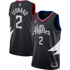 Kawhi Leonard Striking LA Clippers Jordan Brand 2022/23 Statement Edition Swingman Jersey Black