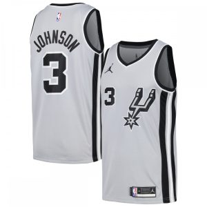 Keldon Johnson San Antonio Exquisite Spurs Nike Swingman Player Jersey Statement Edition Silver