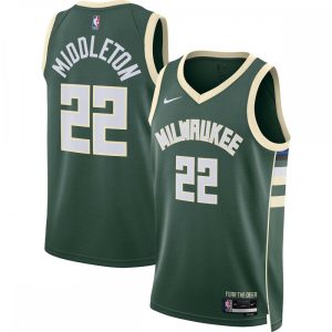 Khris Middleton Milwaukee Bucks Nike Fabulous Unisex 2022/23 Swingman Jersey Icon Edition Hunter Green