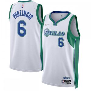 Kristaps Porzingis Dallas Mavericks Nike 2021/22 Swingman Jersey City Edition White Sophisticated