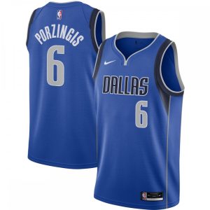 Kristaps Porzingis Superb Dallas Mavericks Nike 2020/21 Swingman Jersey Blue Icon Edition