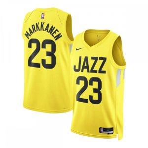 Lauri Markkanen Utah Jazz Nike High - quality Unisex Swingman Jersey Icon Edition Gold