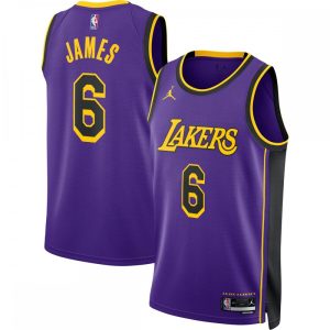 LeBron James Los Angeles Lakers Jordan Brand Glamorous 2022/23 Statement Edition Swingman Jersey Purple