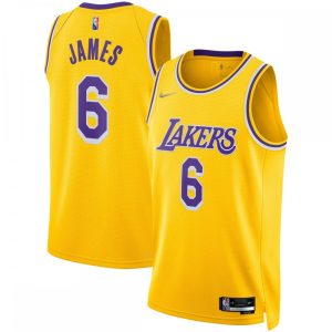 LeBron James Los Angeles Lakers Phenomenal Nike 2021/22 Diamond Swingman Jersey Icon Edition Gold