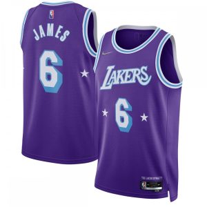 LeBron James Notable Los Angeles Lakers Nike 2021/22 Swingman Jersey City Edition Purple