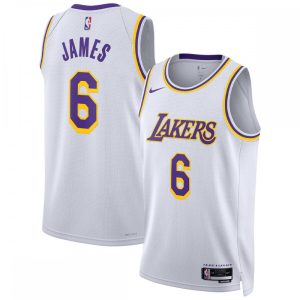 LeBron James Stylish Los Angeles Lakers Nike Unisex 2022/23 Swingman Jersey White Association Edition