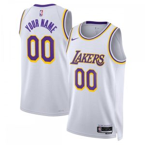 Los Angeles Lakers Dashing Nike Unisex 2022/23 Swingman Custom Jersey White Association Edition